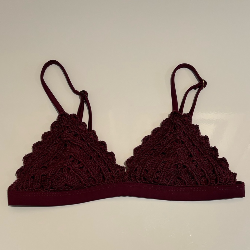 Xhilaration Juniors Knit Triangle Bikini Top with Adjustable Straps